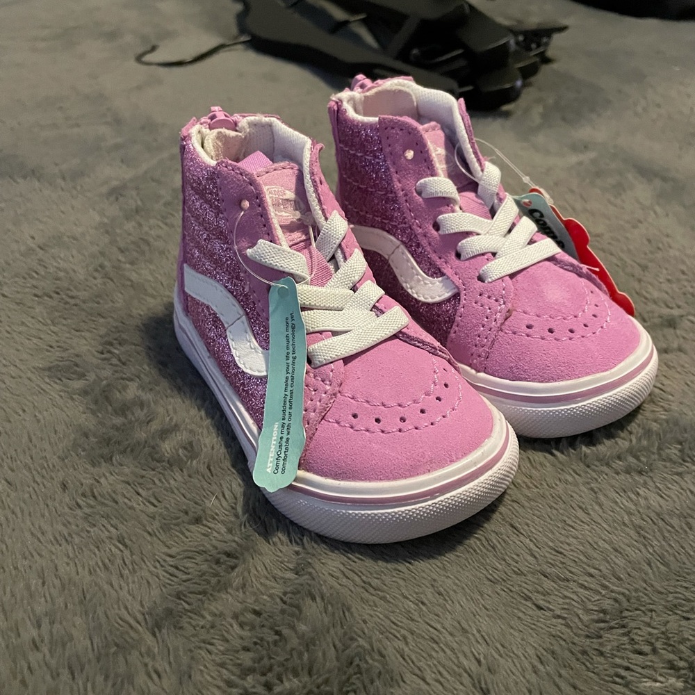 Purple glitter high top toddler Vans - Size 4.5